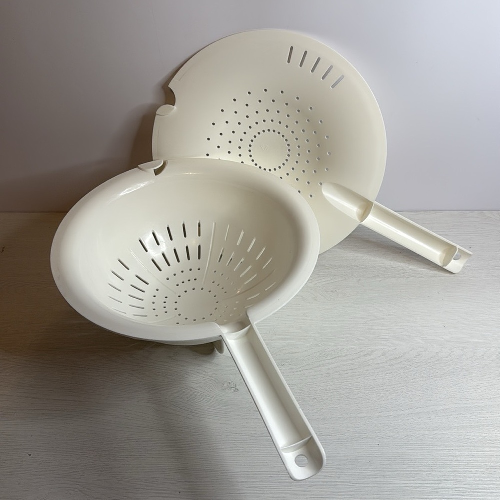 TUPPERWARE DOUBLE COLANDER & STRAINER 2.8 Liter White